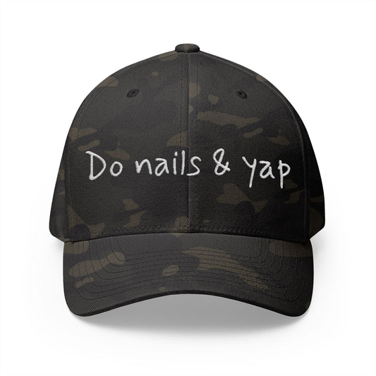 Camo Embroidered Cap, Funny Hat for Nail Technicians, Gift for Beauty Professionals, Trendy Accessories for Everyday Use